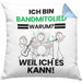 Bandmitglied Geschenk Kissen mit Füllung 40x40 Lustiger Spruch Ich Bin Bandmitglied Warum Weil Ich Es Kann Geschenkidee Bester Bandmitglied Geburtstag (Grau) Blau Trendation