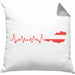 Austria Kissen mit Füllung 40x40 Geschenk Herzschlag Österreich Heimat Alpen EKG (Grau) Grau Trendation