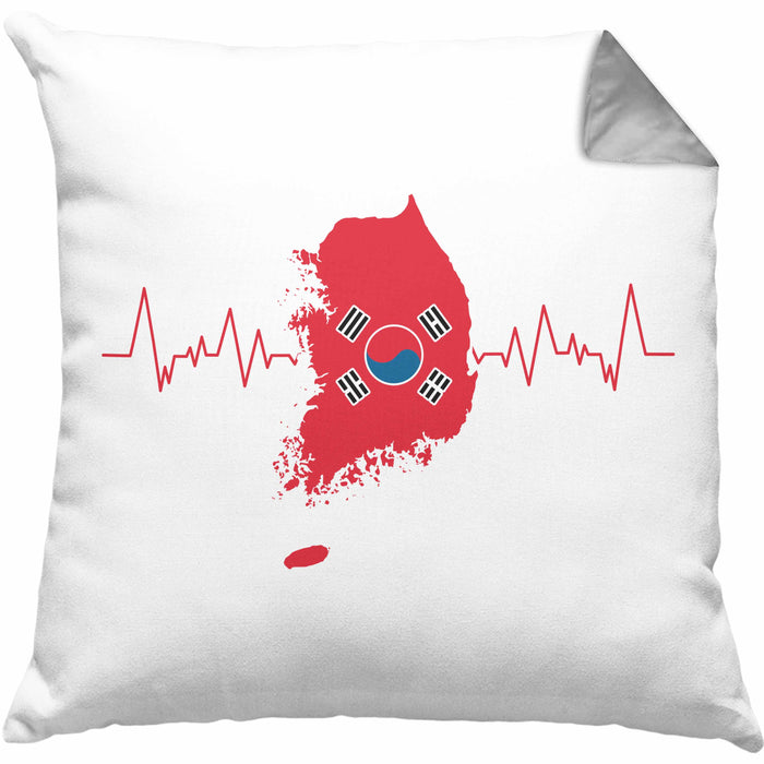 Seoul Kissen mit Füllung 40x40 Geschenk Südkorea South Korea Kpop Geschenkidee (Grau) Grau Trendation