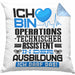 Operationstechnischer Assistent Ausbildung Kissen mit Füllung 40x40 Geschenk Ich Bin Operationstechnischer Assistent In Der Ausbildung Ich Darf Das Geschenkidee Spruch (Grau) Blau Trendation