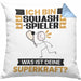 Squash-Spieler Kissen mit Füllung 40x40 Geschenk für Squash-Spieler Geburtstag Lustiger Spruch Was Ist Deine Superkraft (Grau) Blau Trendation