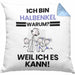 Halbenkel Geschenk Kissen mit Füllung 40x40 Lustiger Spruch Ich Bin Halbenkel Warum Weil Ich Es Kann Geschenkidee Bester Halbenkel Geburtstag (Grau) Blau Trendation