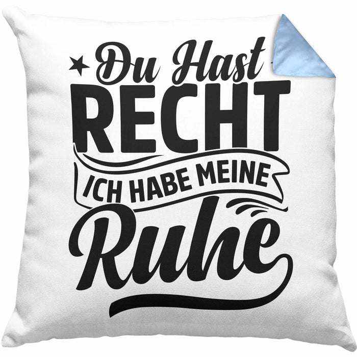 Ehemann Kissen mit Füllung 40x40 Geschenk Ehefrau Geschenkidee Du Hast Recht Ich Hab Meine Ruhe Geschenkidee Arbeitskollege (Grau) Blau Trendation