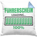 Führerschein Bestanden Geschenk Kissen mit Füllung 40x40 Bestandener Führerschein Führerschein Loading 100% Fahrschule (Grau) Blau Trendation