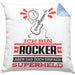 Rocker Geschenk Kissen mit Füllung 40x40 Ich Bin Rocker Aber Sag Doch Einfach Superheld Lustige Geschenkdiee für Rocker (Grau) Blau Trendation
