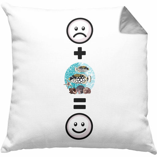 Fisch Kissen mit Füllung 40x40 Geschenk für Aquaristen Aquarium :( + Fische = :) Lustige Geschenkidee Geburtstag (Grau) Grau Trendation
