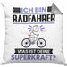Radfahrer Kissen mit Füllung 40x40 Geschenk für Radfahrer Geburtstag Lustiger Spruch Was Ist Deine Superkraft (Grau) Grau Trendation