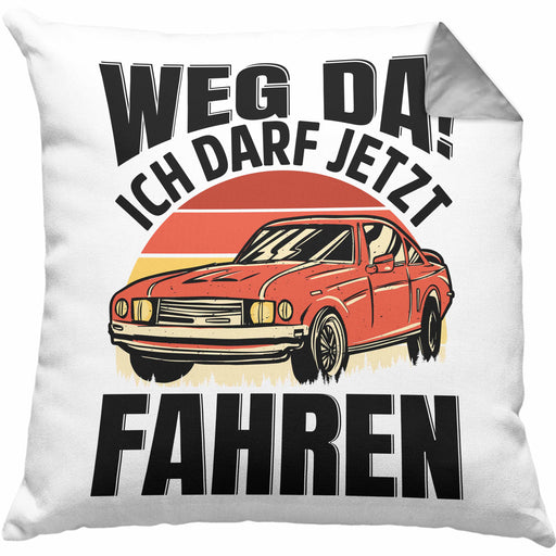 Führerschein Bestanden Geschenk Kissen mit Füllung 40x40 Führerscheinprüfung Bestanden Geschenkidee Weg Da Ich Darf Jetzt Fahren (Grau) Grau Trendation