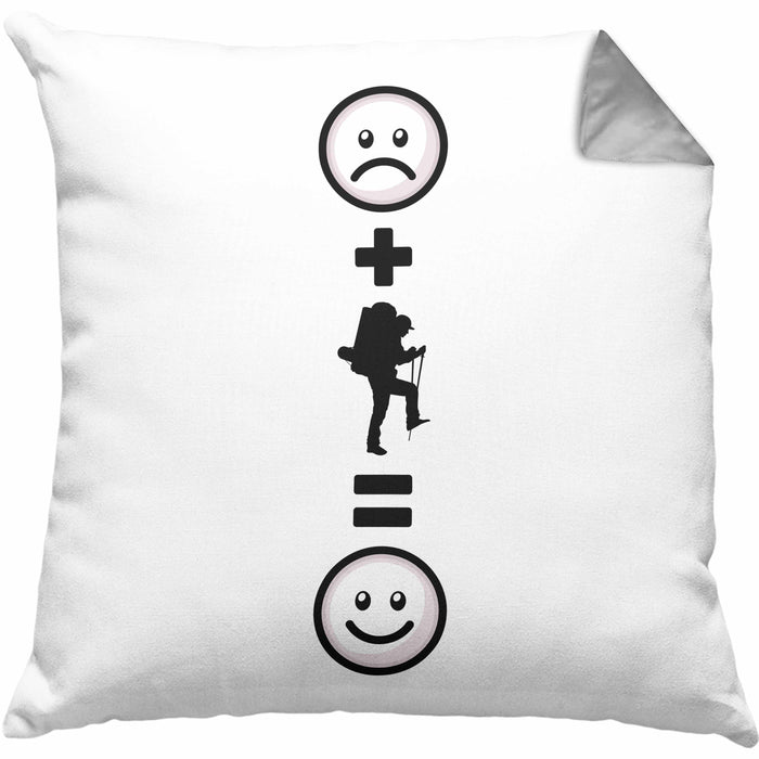 Wandern Kissen mit Füllung 40x40 Geschenk für Wandern Berge :( + Wandern = :) Lustige Geschenkidee Geburtstag (Grau) Grau Trendation