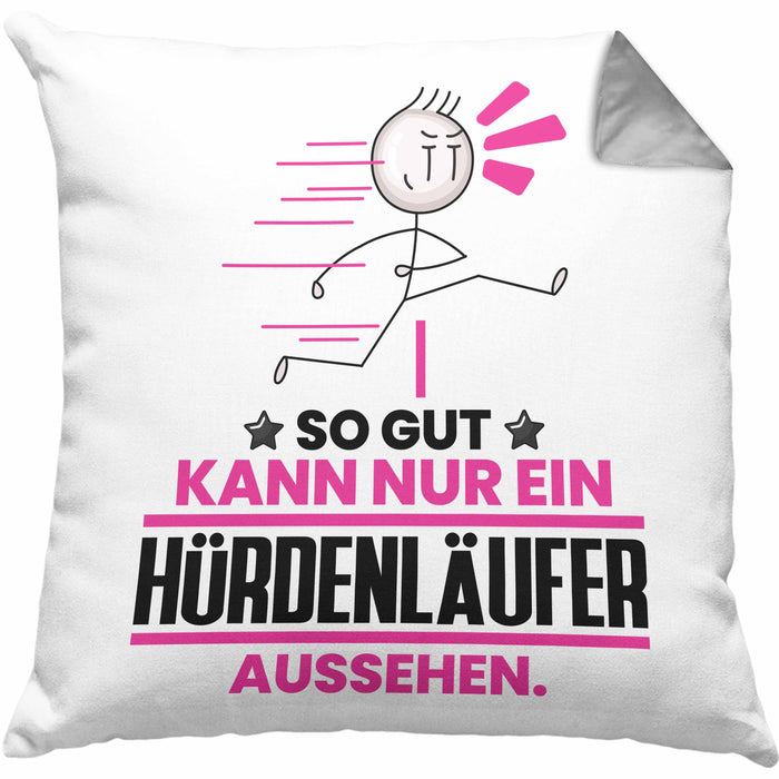 Hürdenläufer Geschenk Kissen mit Füllung 40x40 So Gut Kann Nur Ein Hürdenläufer Aussehen Geschenkidee (Grau) Grau Trendation