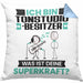 Tonstudio-Besitzer Kissen mit Füllung 40x40 Geschenk für Tonstudio-Besitzer Geburtstag Lustiger Spruch Was Ist Deine Superkraft (Grau) Blau Trendation