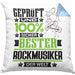Rockmusiker Geschenk Lustiger Spruch für Rockmusiker Geschenkidee Bester Rockmusiker Der WeltKissen mit Füllung 40x40 (Grau) Blau Trendation