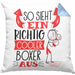 Boxer Kissen mit Füllung 40x40 Geschenk So Sieht Ein Richtig Cooler Boxer Aus Geschenkidee Spruch Lustig (Grau) Blau Trendation