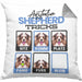 Australian Shepherd Besitzer Kissen mit Füllung 40x40 Geschenk Lustiger Spruch Geschenkidee Australian Shepherd Tricks Bleib (Grau) Grau Trendation