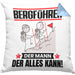 Bergführer Kissen mit Füllung 40x40 Geschenk für Bergführer Der Mann Der Alles Kann Geschenkidee zum Geburtstag (Grau) Blau Trendation