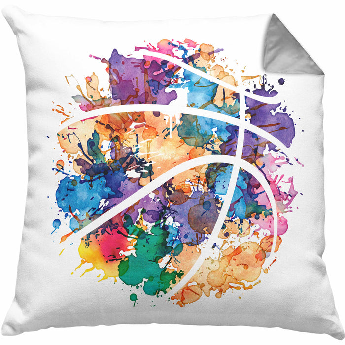 Basketball Kissen mit Füllung 40x40 Geschenk für Basketballspieler Basketball Trainer Coach (Grau) Grau Trendation