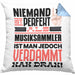 Musiksammler Geschenk Kissen mit Füllung 40x40 Lustige Geschenkidee für Musiksammler Geburtstag Niemand Ist Perfekt Aber Als Musiksammler Ist Man Nah Dran (Grau) Blau Trendation