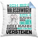 Halbschwager Geschenk Kaffee-Kissen mit Füllung 40x40 Geschenkidee für Halbschwager Ich Bin Halbschwager Ich Kann Es Dir Erklären Jedoch Nicht Für Dich Verstehen Spruch Lustig (Grau) Blau Trendation