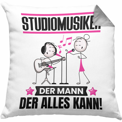 Studiomusiker Kissen mit Füllung 40x40 Geschenk für Studiomusiker Der Mann Der Alles Kann Geschenkidee zum Geburtstag (Grau) Grau Trendation