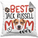 Jack Russell Mom Besitzerin Kissen mit Füllung 40x40 Geschenk Lustiger Spruch Geschenkidee Besitzerin Jack Russell Mama (Grau) Grau Trendation