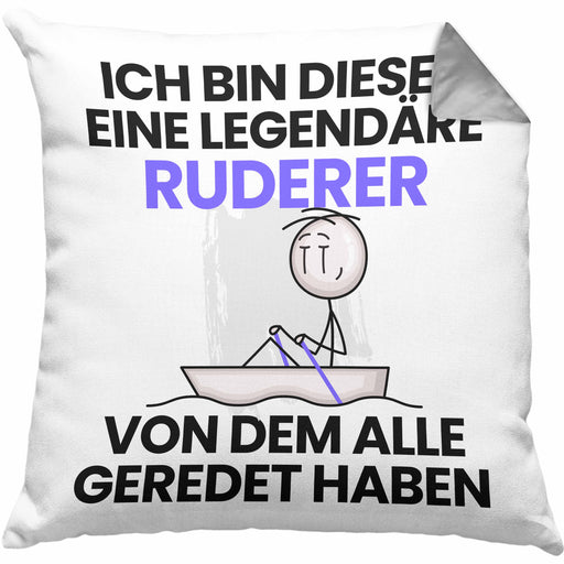 Ruderer Geschenk Kissen mit Füllung 40x40 Lustige Geschenkidee Geburtstag für Ruderer Ich Bin Dieser Legendäre Ruderer Von Dem Alle Geredet Haben (Grau) Grau Trendation