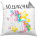 Lustige Nö Einfach Nö Kissen mit Füllung 40x40 Mit Spruch Einhorn Geschenk Mama Freundin Kollegin Geschenkidee Arbeit Frauen (Grau) Grau Trendation