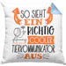 Tierkommunikator Kissen mit Füllung 40x40 So Sieht Ein Richtig Cooler Tierkommunikator Aus Geschenk Lustiger Spruch Geschenkidee (Grau) Blau Trendation