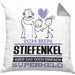 Stiefenkel Geschenk Kissen mit Füllung 40x40 Ich Bin Stiefenkel Aber Sag Doch Einfach Superheld Lustige Geschenkdiee für Stiefenkel (Grau) Grau Trendation