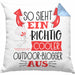 So Sieht Ein Richtig Cooler Outdoor-Blogger Aus Kissen mit Füllung 40x40 Geschenk für Outdoor-Blogger Geburtstag Geschenkdiee (Grau) Blau Trendation