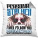 Australian Shepherd Besitzerin Kissen mit Füllung 40x40 Geschenk Lustiger Spruch Geschenkidee Personal Stalker (Grau) Grau Trendation