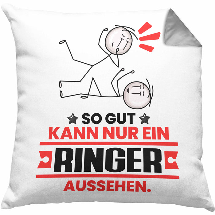 Ringer Geschenk Kissen mit Füllung 40x40 So Gut Kann Nur Ein Ringer Aussehen Geschenkidee (Grau) Grau Trendation