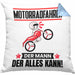 Motorradfahrer Kissen mit Füllung 40x40 Geschenk für Motorradfahrer Der Mann Der Alles Kann Geschenkidee zum Geburtstag (Grau) Blau Trendation