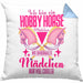 Hobbyhorse Mädchen Kissen mit Füllung 40x40 Geschenk Hobby Horse Pferde (Grau) Blau Trendation