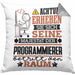 Programmierer Geschenk Kissen mit Füllung 40x40 Lustiger Spruch Erheben Sie Sich Der Programmierer Betritt den Raum (Grau) Grau Trendation