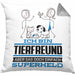 Tierfreund Geschenk Kissen mit Füllung 40x40 Ich Bin Tierfreund Aber Sag Doch Einfach Superheld Lustige Geschenkdiee für Tierfreund (Grau) Grau Trendation