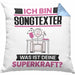 Songtexter Kissen mit Füllung 40x40 Geschenk für Songtexter Geburtstag Lustiger Spruch Was Ist Deine Superkraft (Grau) Blau Trendation