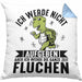 Wandern Kissen mit Füllung 40x40 Geschenk Ich Werde Nicht Aufgeben Aber Die Ganze Zeit Fluchen Wandern Geschenkidee Schildkröte (Grau) Blau Trendation