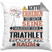 Triathlet Geschenk Kissen mit Füllung 40x40 Lustiger Spruch Erheben Sie Sich Der Triathlet Betritt den Raum (Grau) Grau Trendation