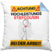 Stiefcousin Kissen mit Füllung 40x40 Geschenk Lustiger Spruch Geschenkidee für Stiefcousin Achtung Hochleistungs Stiefcousin Bei Der Arbeit (Grau) Blau Trendation