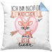 Rehe Kissen mit Füllung 40x40 Geschenk Frauen Ich Bin Bloß Ein Mädchen Das Rehe Liebt Rehliebhaberin Geschenk Spruch Geburtstag (Grau) Blau Trendation