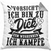 Vorsicht Ich Bin Zu Dick Zum Wegrennen Ich Kämpfe Kissen mit Füllung 40x40 Geschenkidee (Grau) Grau Trendation