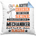 Mechaniker Geschenk Kissen mit Füllung 40x40 Lustiger Spruch Erheben Sie Sich Der Mechaniker Betritt den Raum (Grau) Blau Trendation