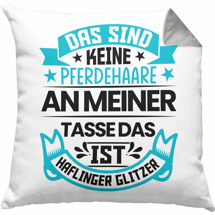 Haflinger Kissen mit Füllung 40x40 Geschenk Pferde-Liebhaberin Haflinger-Liebhaberin Geschenkidee Pferde Reiterin (Grau) Grau Trendation