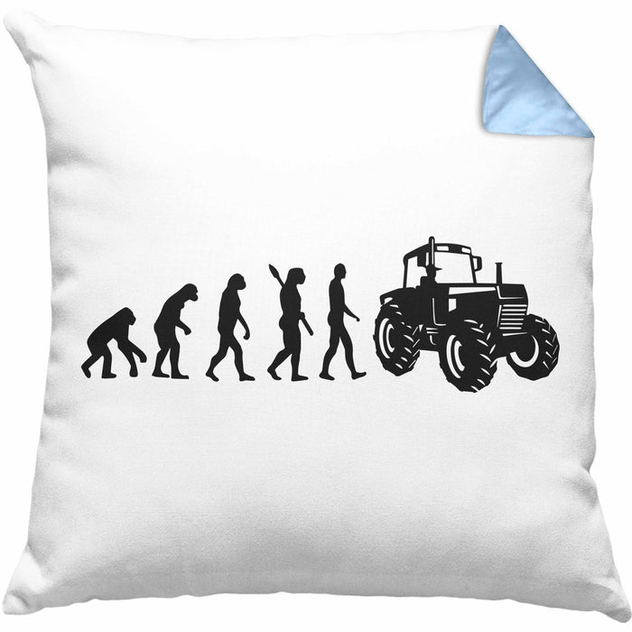 Lustige Kissen mit Füllung 40x40 für Landwirte Geschenk Evolution Traktor Geschenkidee (Grau) Blau Trendation