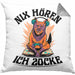 Zocker Geschenk Kissen mit Füllung 40x40 Nix Hören ich Zocke Jungs Jungen Geschenkidee zum Zocken (Grau) Grau Trendation