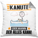 Kanute Kissen mit Füllung 40x40 Geschenk für Kanute Der Mann Der Alles Kann Geschenkidee zum Geburtstag (Grau) Grau Trendation