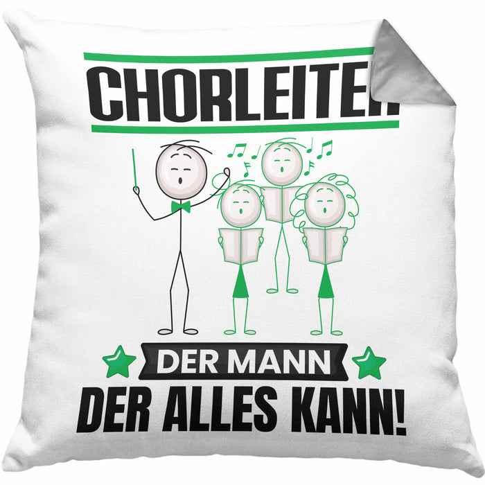 Chorleiter Kissen mit Füllung 40x40 Geschenk für Chorleiter Der Mann Der Alles Kann Geschenkidee zum Geburtstag (Grau) Grau Trendation