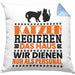 Katze Kissen mit Füllung 40x40 Geschenk Spruch Geschenkidee für Katzen-Mama Papa Katzenliebhaber Katzen Regieren Das Haus Wir Dienen Nur Als Personal (Grau) Blau Trendation