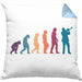 Posaunist Kissen mit Füllung 40x40 Geschenk Evolution Posaune Kaffee Geschenkidee Lustig (Grau) Blau Trendation