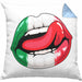 Italien Kissen mit Füllung 40x40 Geschenk Lippen Italiener Geschenkidee Sprüche (Grau) Blau Trendation
